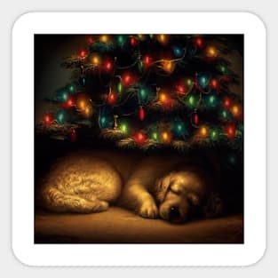 Christmas tree Dog Sticker